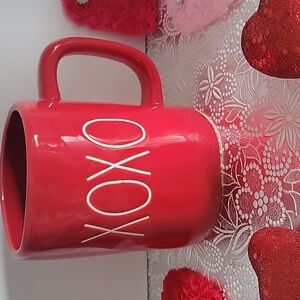 Rae Dunn "XOXO" Coffee Mug Red with white writing